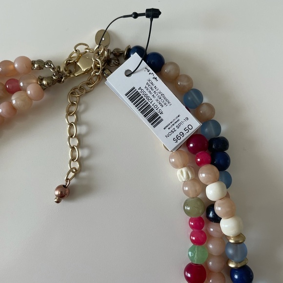 Multicolor Long Layered Beaded Necklace - Picture 5 of 6